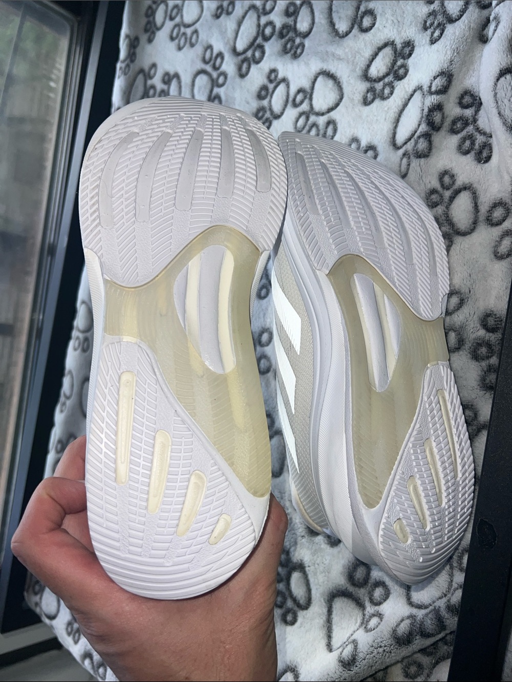 adidas Women’s Light Gray & White Athletic Running Shoes - Picture 4 of 4